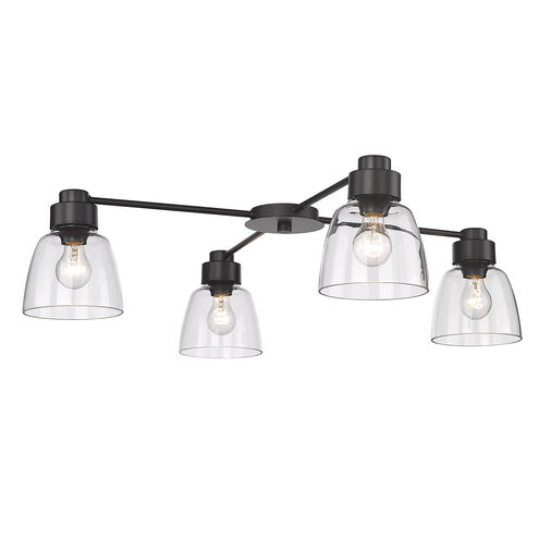 Remy 4 Light 36 inch Matte Black Flush Mount Ceiling Light